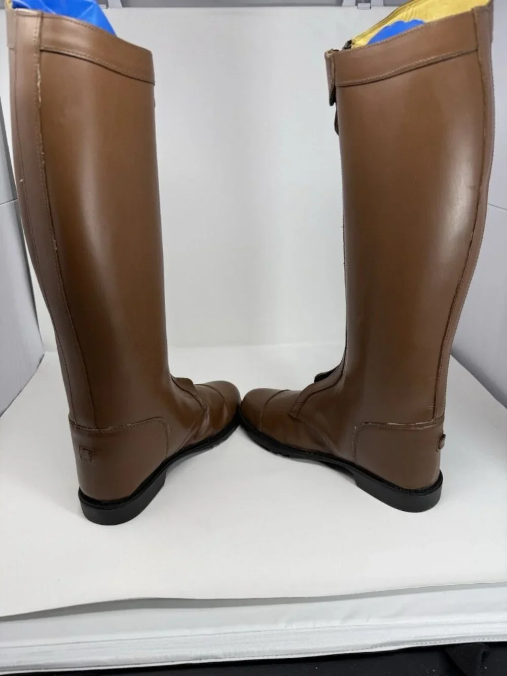 Mens TuffRider Mocha Brown Leather Polo Boots Brand New In Retail Box Size 9